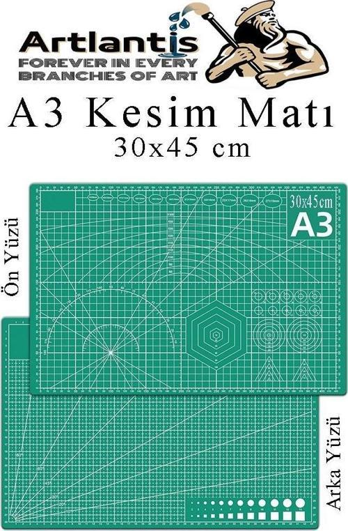 Kesim Matı A3 30x45 cm Çift Taraflı 1 Adet Çizim Matı Kesme Madı Kesim Tablası Kesim Altlığı