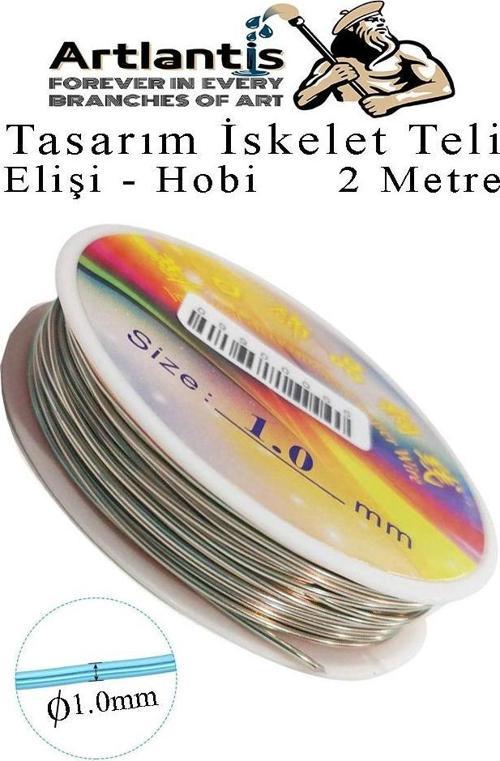 Renkli Tel Tasarım İskelet Teli 1.0mm 2 Metre 1 Adet Elişi Hobi El Sanatı Kararmaz Tel Makara Okul Deney Okul Sınıf