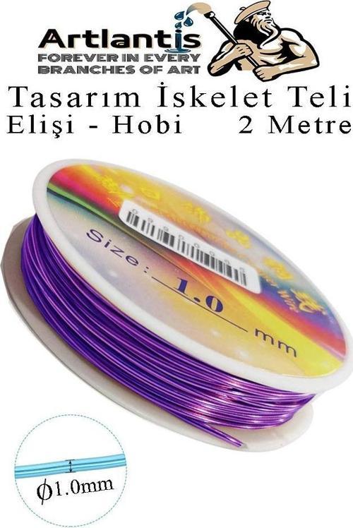 Renkli Tel Tasarım İskelet Teli 1.0mm 2 Metre 1 Adet Elişi Hobi El Sanatı Kararmaz Tel Makara Okul Deney Okul Sınıf