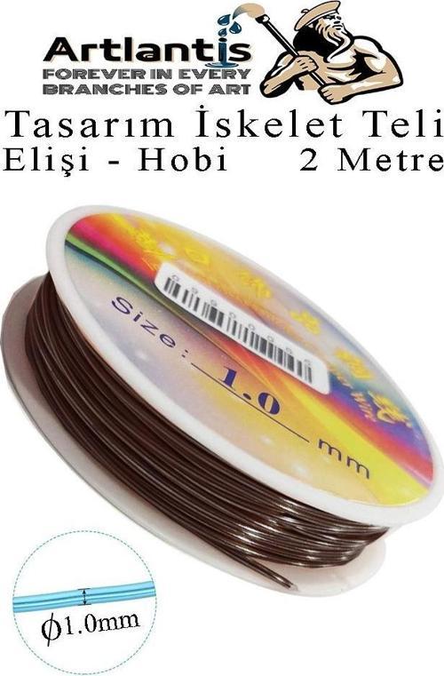 Renkli Tel Tasarım İskelet Teli 1.0mm 2 Metre 1 Adet Elişi Hobi El Sanatı Kararmaz Tel Makara Okul Deney Okul Sınıf