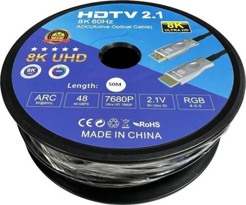 50metre 8K 60Hz AOC Fiber Optik HDMI Kablo 2.1v 7680x4320