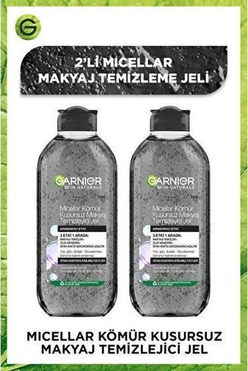 Micellar Kömür Kusursuz Makyaj Temizleyici Jel 400 ml x 2 Adet