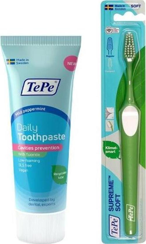 Daily Diş Macunu 75 ml + Tepe Supreme Soft Diş Fırçası