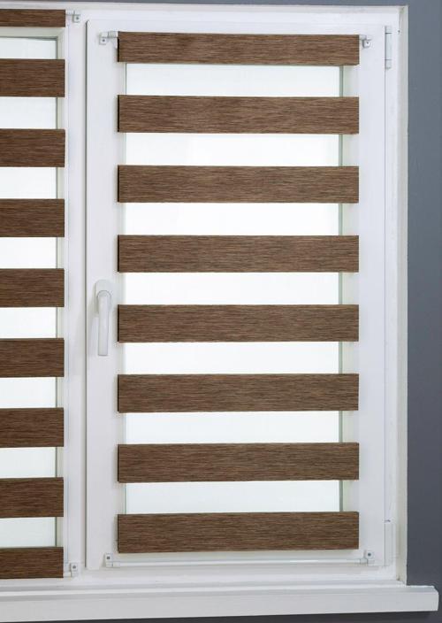 Hazır Briz Zebra Perde Balkon Kapısı Perdesi Ve Pencere Cam Perdesi - Kahverengi