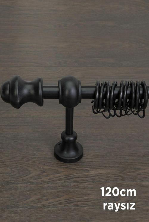 Siyah Ahşap Rustik Perde Askısı Venti 120 Cm Siyah 120 Cm