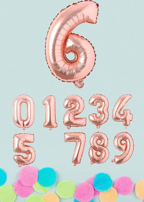 Rose Gold Rakam Folyo Balon Rose Gold Sayı Balonlar 16 İnç 40 Cm