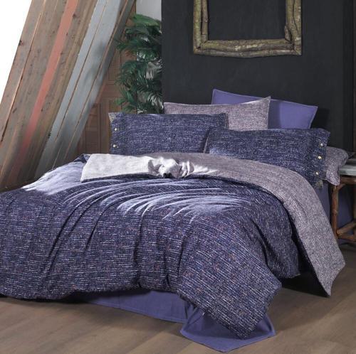 Glamis Çift Kişilik %100 Pamuk Flanel (Pazen) Nevresim Takımı-Lila