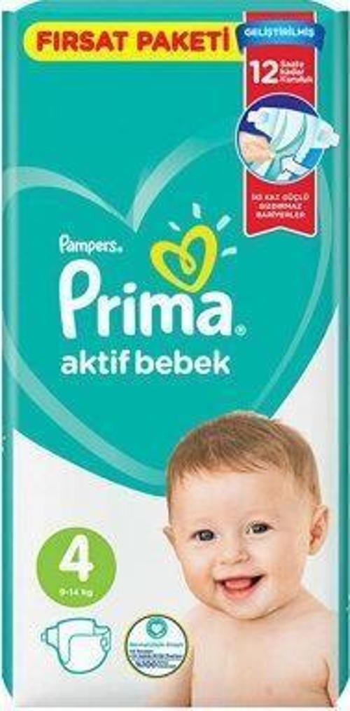 Bebek Bezi Aktif Bebek Fırsat Paket 4 Beden 54 Adet