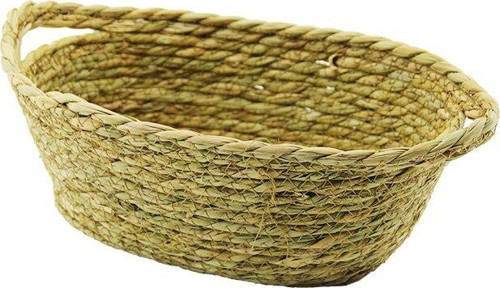 Oval - Kulplu Hasır Organizer Sepet 18X27Cm - Y: 11Cm (4741)