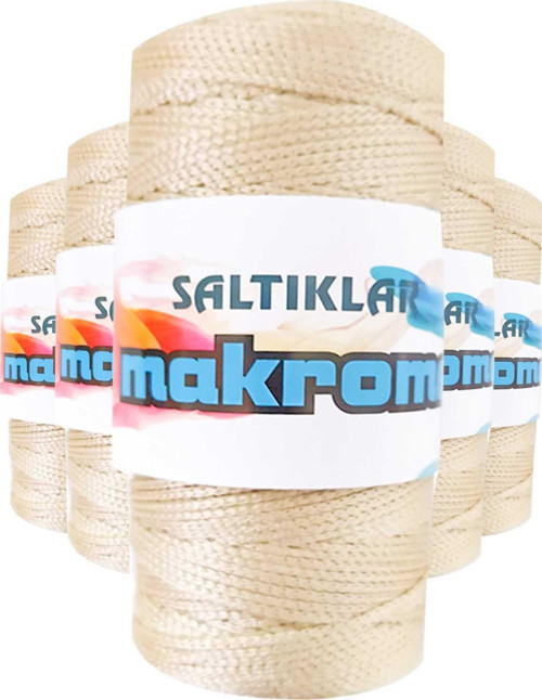 5 Adet Polyester Makrome İpi 230 Açık Bej 100 Gr