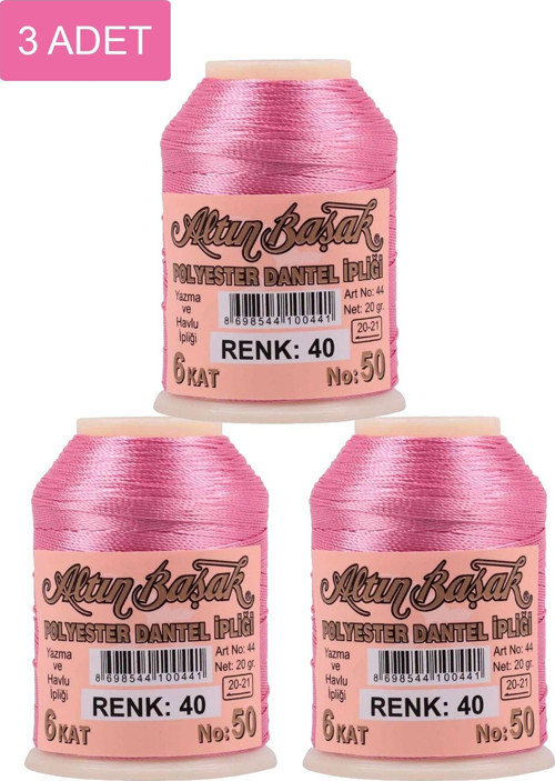 3 Adet Altınbaşak Oya Ve Dantel İpi 20 Gr - Royaleks - No: 040