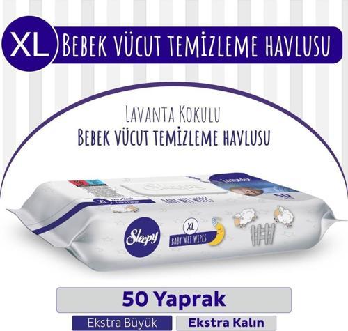 Xl Lavanta Kokulu Bebek Vücut Temizleme Mendili 50 Yaprak