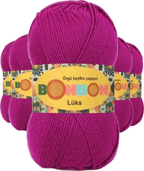 5 Adet Lüks Patik İpi Yünü Fuşya 98403