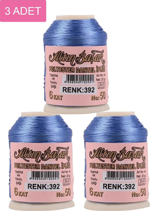 3 Adet Altınbaşak Oya Ve Dantel İpi 20 Gr - Royaleks - No: 392