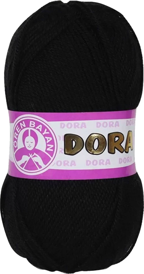 1 Adet Dora El Örgü İpi Yünü 100 Gr 999 Siyah