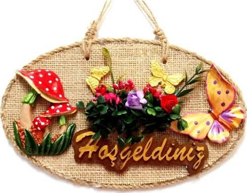 Hayat Bahçesi Hoşgeldiniz Yazılı Kapı Ve Duvar Süsü