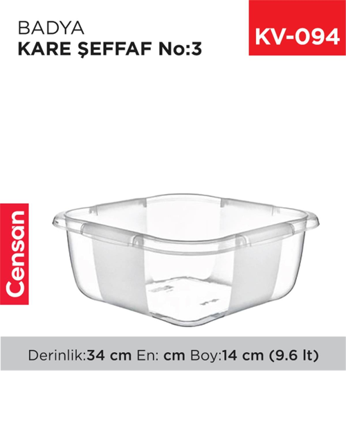 Kare Şeffaf Badya 1 Adet 3 No Royaleks-E166