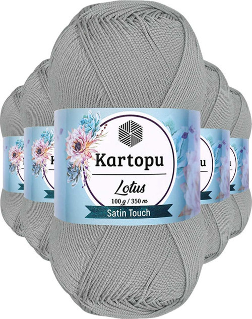 5 Adet Lotus Bikini Büstiyer Bluz Örgü İpi K941 Açık Gri
