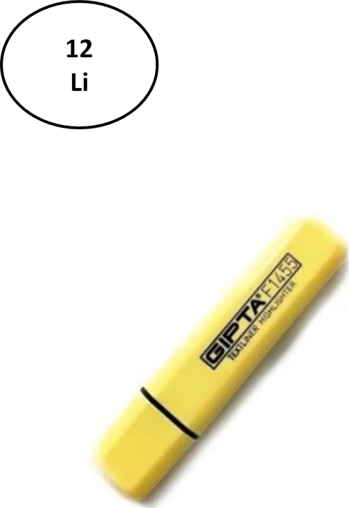 Fosforlu Markör 5Mm Kesik Uç Pastel Sarı 12'Li
