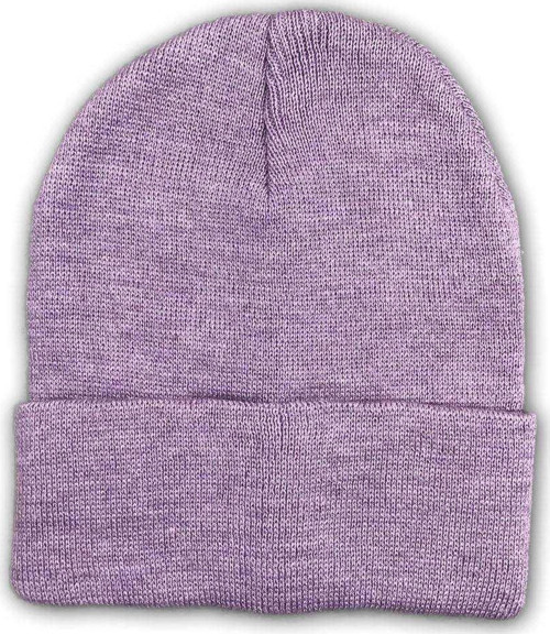Unisex Basic Düz Katlamalı Bere Lila