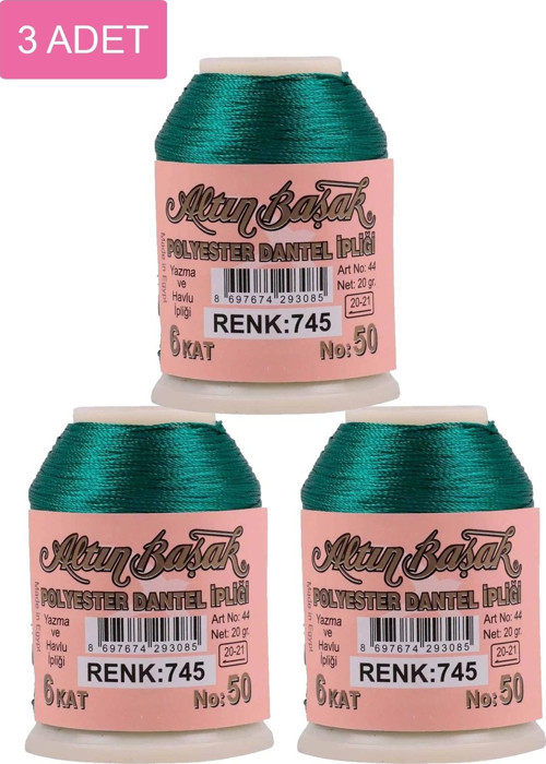 3 Adet Altınbaşak Oya Ve Dantel İpi 20 Gr - Royaleks - No: 745