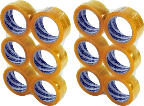 12 Adet Şeffaf Koli Bandı Güçlü Yapışkan Yüzey 40Mm 100 Metre
