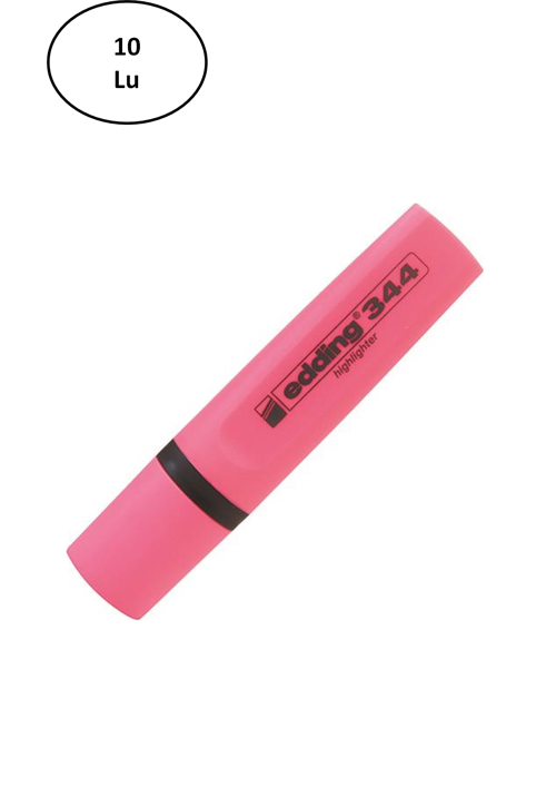 Eddıng Fosforlu Kalem E-344 Pembe 10'Lu
