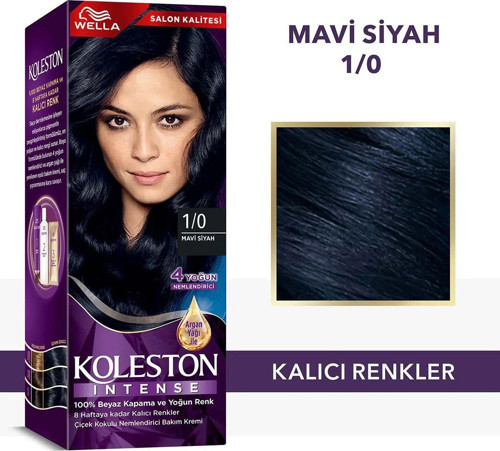 Koleston Intense Saç Boyası 1/0 Mavi Siyah - Salon Kalitesi