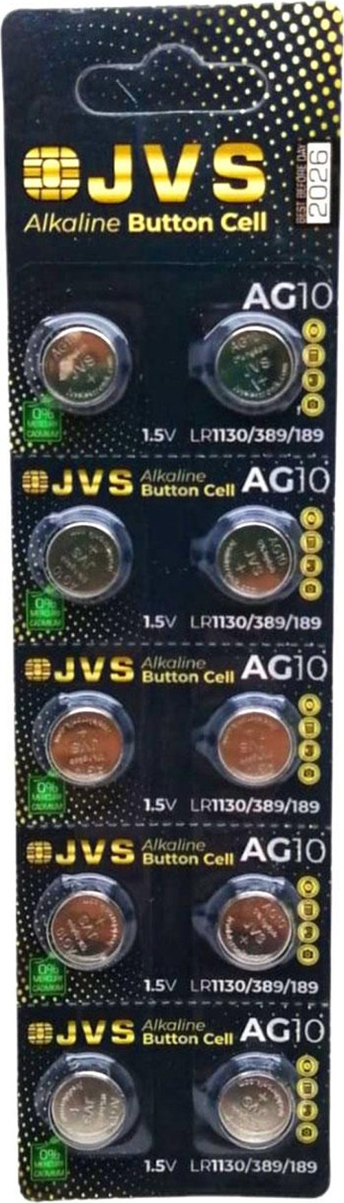 Jvs Ag10 1.5V Lr1130 Saat Pili 10Lu Kart (4741)