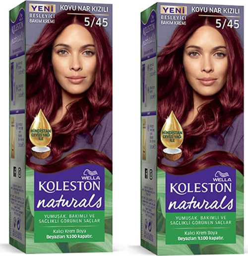 Naturals Saç Boyası Koyu Nar Kızılı 5/45 2X Paket