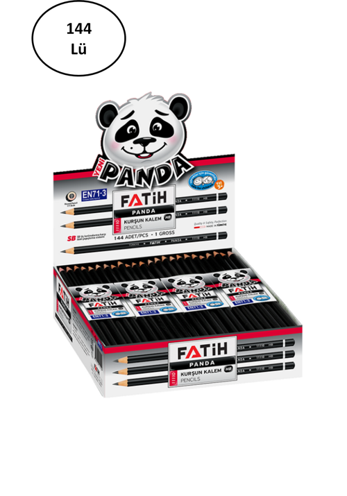 Kurşun Kalem Panda Yuvarlak 144'Lü