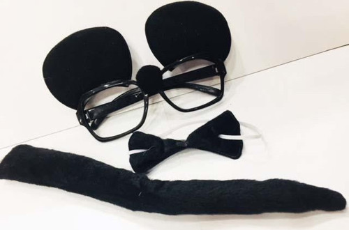 Mickey Mouse Gözlüğü Papyonu Kuyruğu Seti