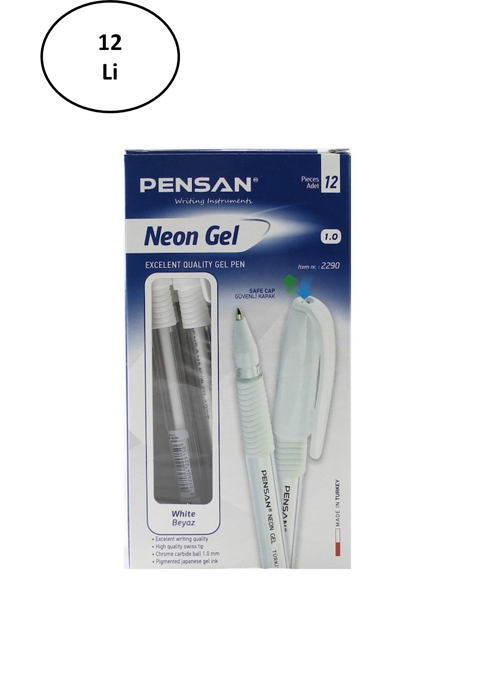 Neon Jel Kalem 1 Mm Beyaz 2290 12'Li