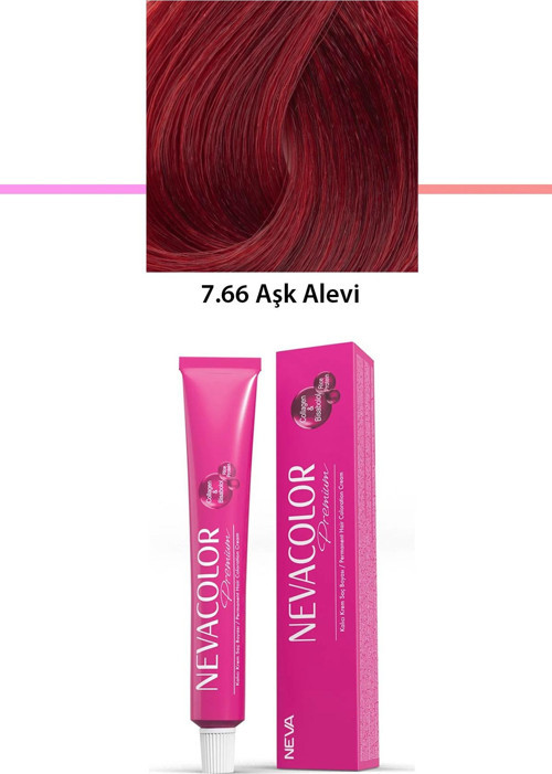 Premium 7.66 Aşk Alevi - Kalıcı Krem Saç Boyası 50 G Tüp