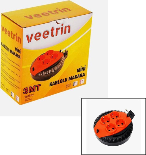 3Mt Mini Makaralı Uzatma Kablo 3X1.5Mm (4741)
