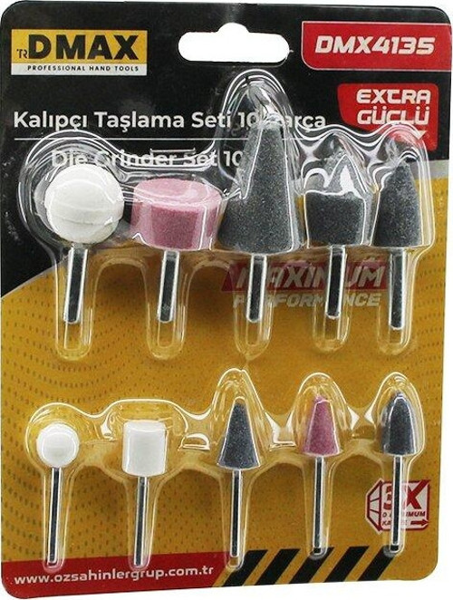 10 Pcs Kalıpcı Taşlama Seti Temizleme - Parlatma - Çapak Alma - Pas Sıyırma (4741)