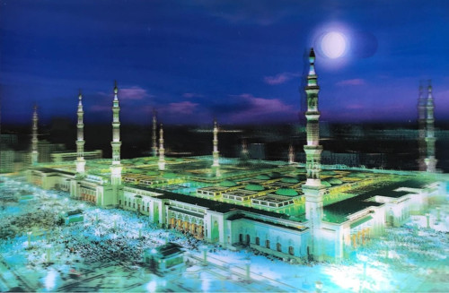 5D Elmas Boyama Ekstra Çözünürlüğe Sahip Medine Resmi Tablosu 40X60 Cm (4741)