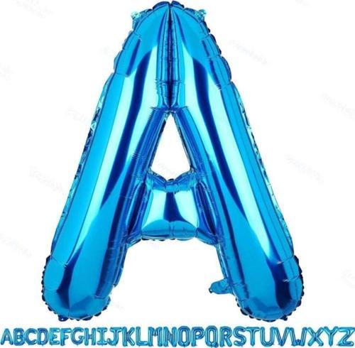 1 Metre Mavi A Harfi Folyo Harf Balon Mavi A Harf Folyo Balon A Harf Balon