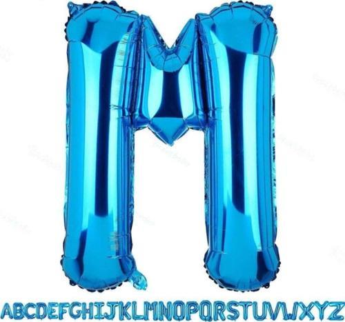 1 Metre Mavi M Harfi Folyo Harf Balon Mavi M Harf Organizasyon Balonu Mavi