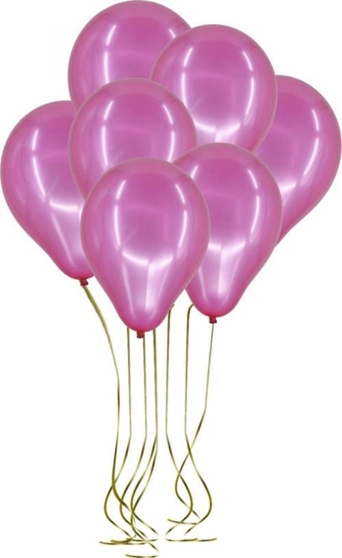 100'Lü Lateks Metalik Balon Fuşya