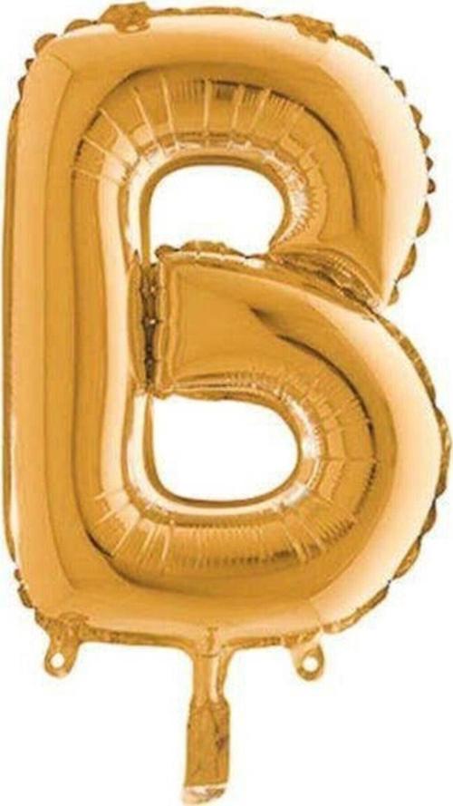 Gold Renk Folyo Balon B Harfli Helyum Balon 100 Cm Dev Boy