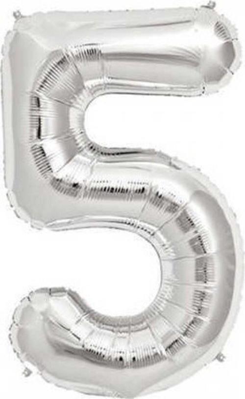 Gümüş Folyo Balon Sayılı Helyum Balon 100 Cm Dev Boy 5