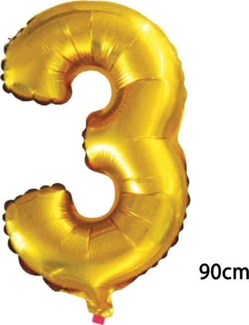90 Cm 3 Rakamı Folyo Balon Altın