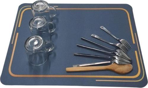Bulaşık Kurutma Örtüsü Tezgah Üstü Bulaşık Matı Süper Emici Bulaşıklık ( 49*40 )Cm