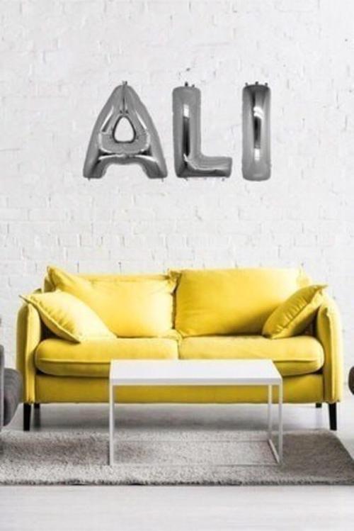 Doğum Günü Ali Gümüş Harf Folyo Balon Set