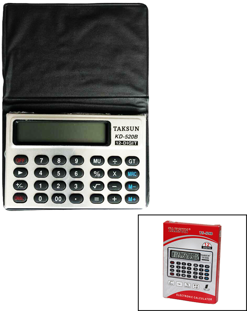 12 Haneli Mini Cep - Kılıflı Hesap Makinesi6.6X1.9X9.3Cm Ts-520B (4741)