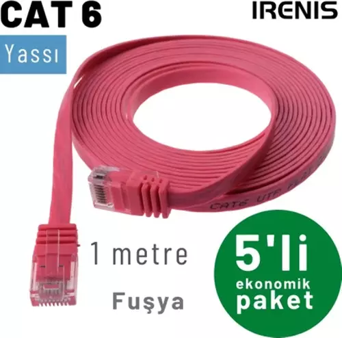 5 adet 1 metre CAT6 Kablo Yassı Ethernet Network Lan Ağ İnternet Kablosu