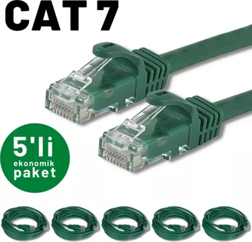5 adet 1 metre CAT7 Kablo Ethernet Network İnternet LAN Kablosu