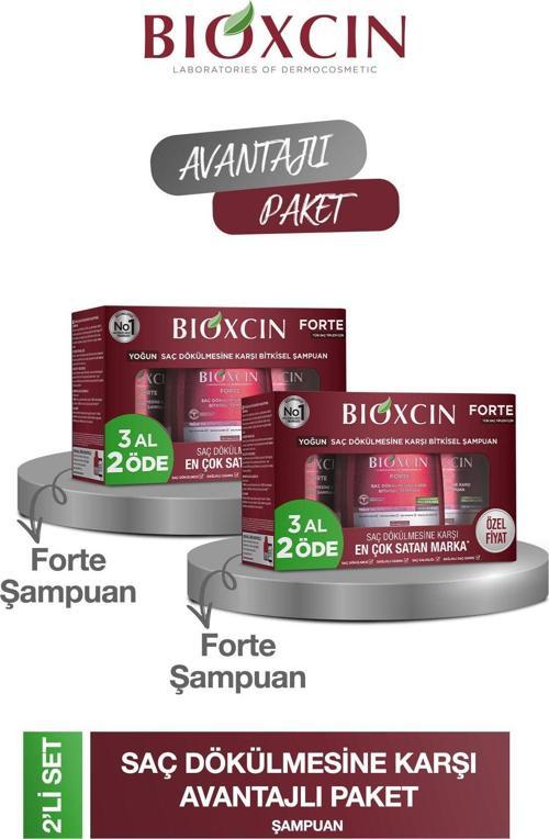 Forte Şampuan 3'Lü Set 2 Adet ( 6 X 300 Ml ) Yoğun Dökülme Karşıtı Şampuan