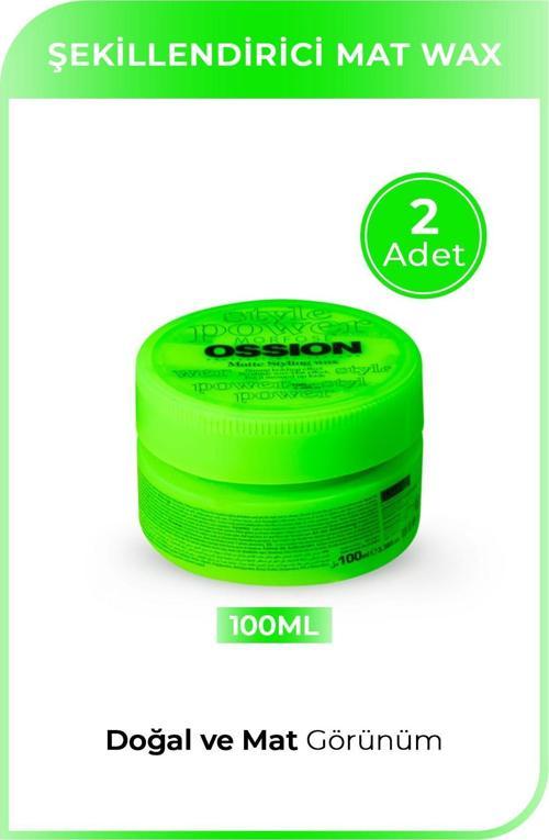 Ossion Matte Styling Wax Yeşil 100 Ml X 2 Adet